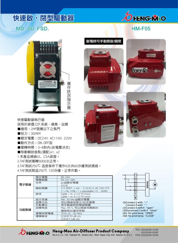快速啟閉型驅動器